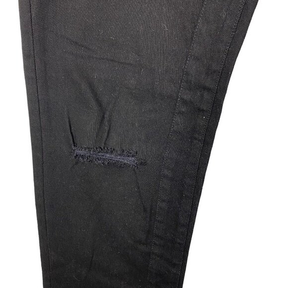GFC Toronto Men's Black Dark Wash Distressed Raw Hem Slim Denim Jeans US 36 - Picture 7 of 16